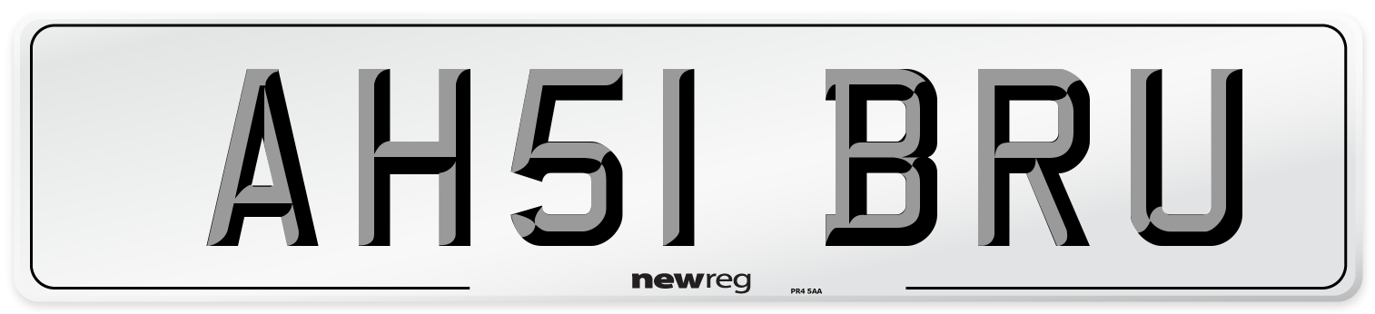 AH51 BRU Number Plate from New Reg